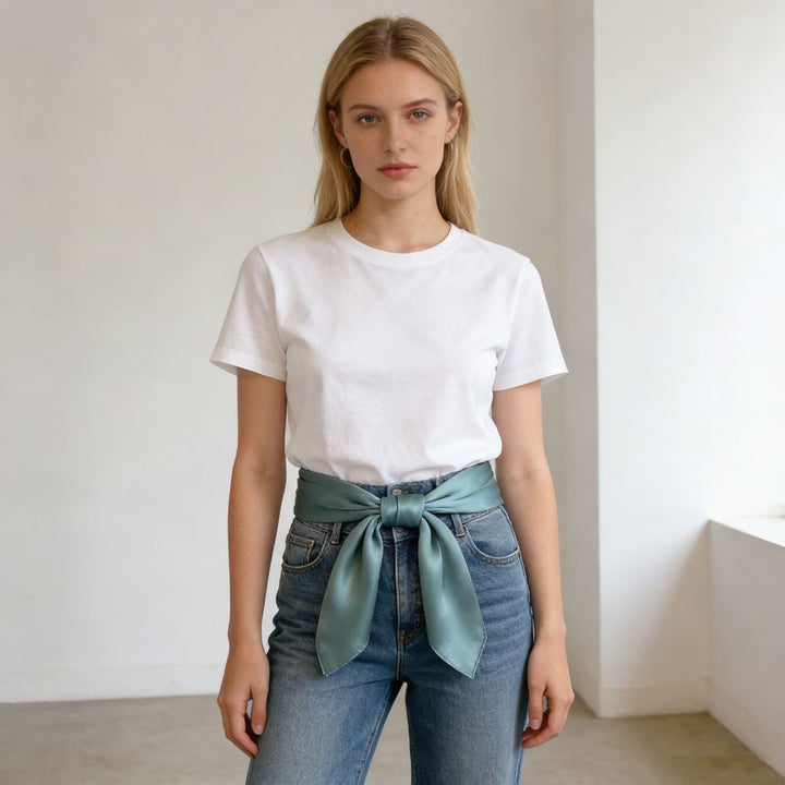 12"-35" Classic Solid Color 100% Mulberry Silk Square Scarves