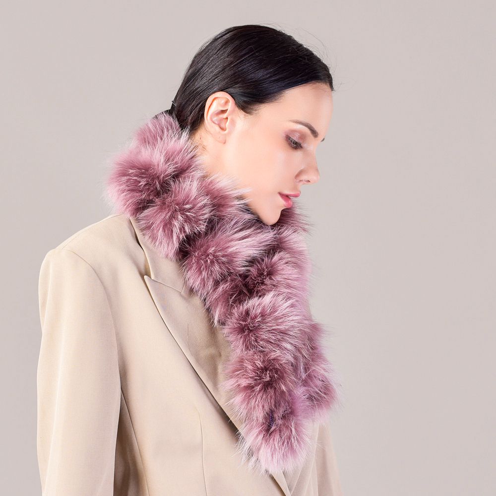 Fluffy Genuine Fox Fur Scarf Women Fashion Winter Warm Neck Wrap