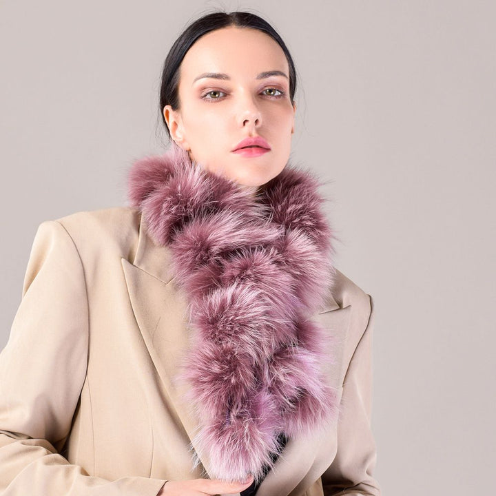 Fluffy Genuine Fox Fur Scarf Women Fashion Winter Warm Neck Wrap