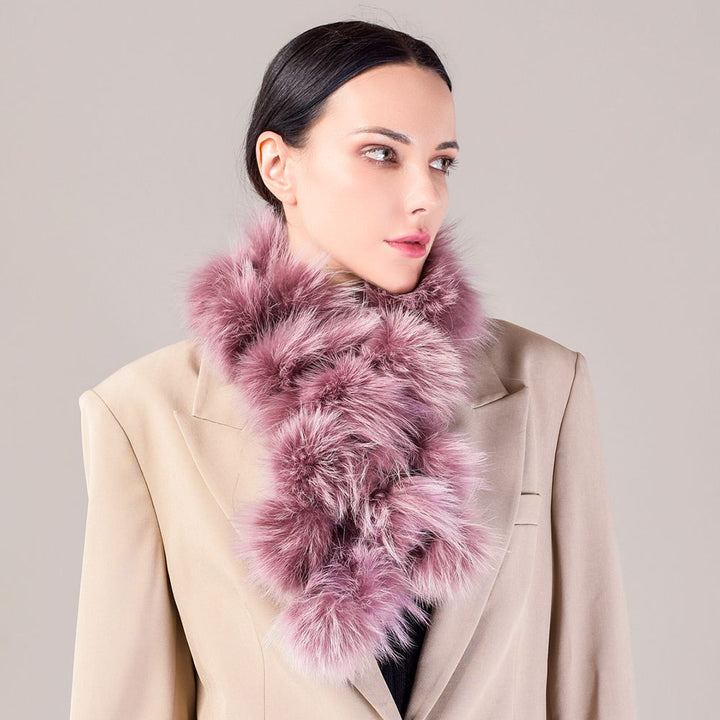 Fluffy Genuine Fox Fur Scarf Women Fashion Winter Warm Neck Wrap