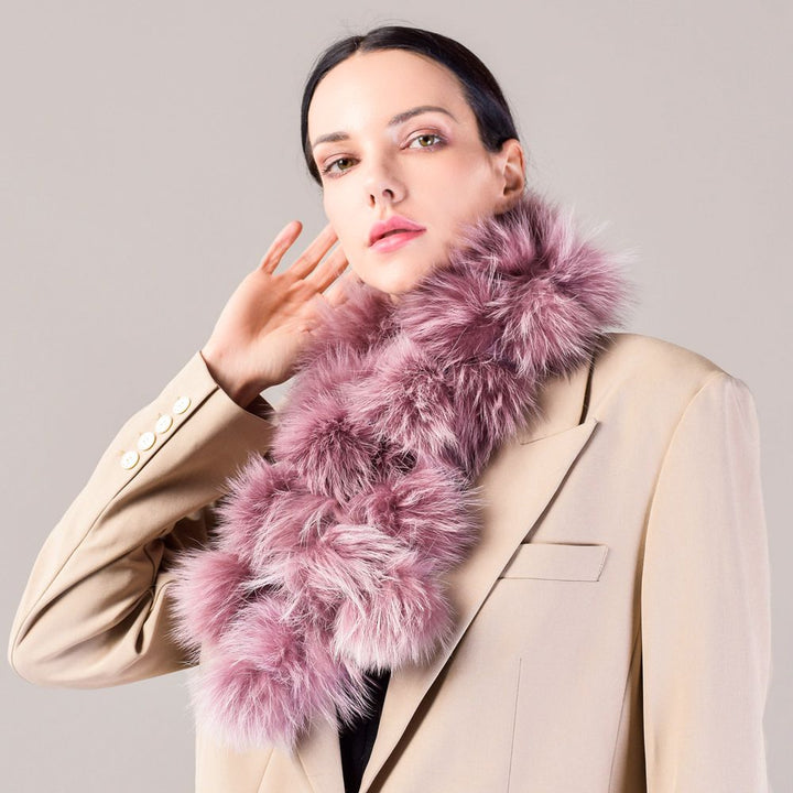 Fluffy Genuine Fox Fur Scarf Women Fashion Winter Warm Neck Wrap