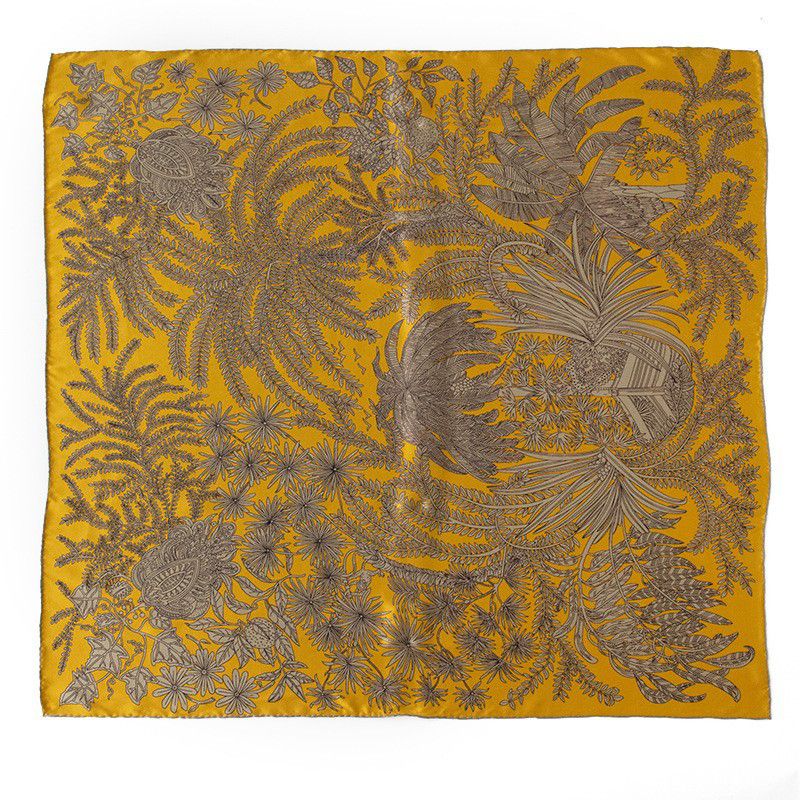 35" x 35" Floral Printed Large Silk Sqaure Scarf Women's Mulberry Silk Head Wrap