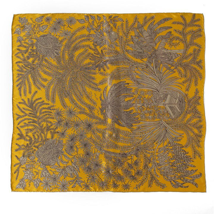 35" x 35" Floral Printed Large Silk Sqaure Scarf Women's Mulberry Silk Head Wrap