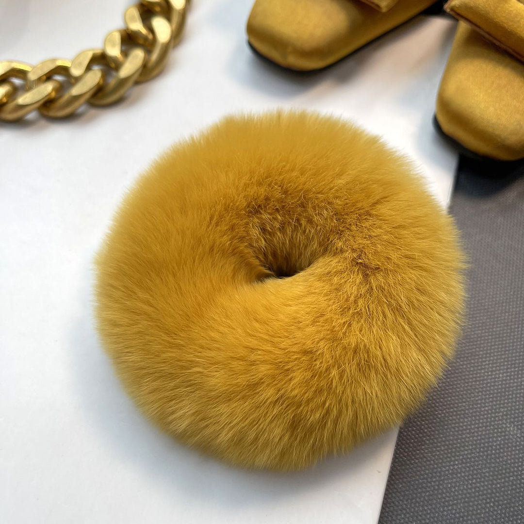 Soft Fluffy Rabbit Fur Scrunchies
