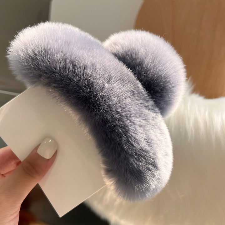 Large Fluffy Rabbit Fur Claw Clip