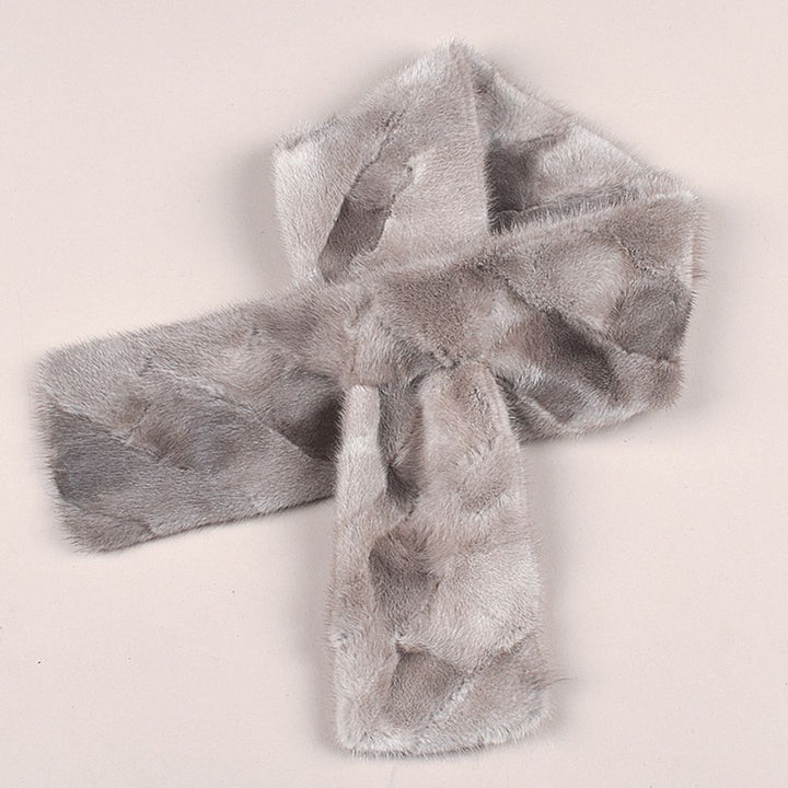 Women's Double-Sided Real Mink Fur Scarf Luxury Winter Lightweight & Elegant Collar Wrap with Slot Loop
