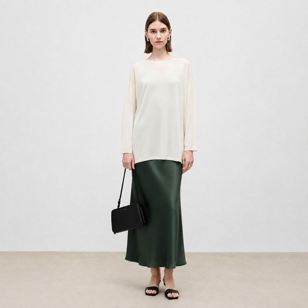 Mulberry Silk V-Neck Long Slip Dress