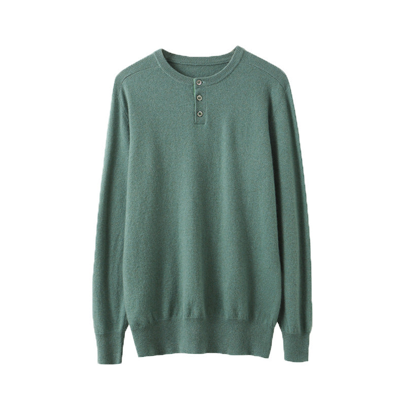 Men's Premium 100% Cashmere Henley Sweater