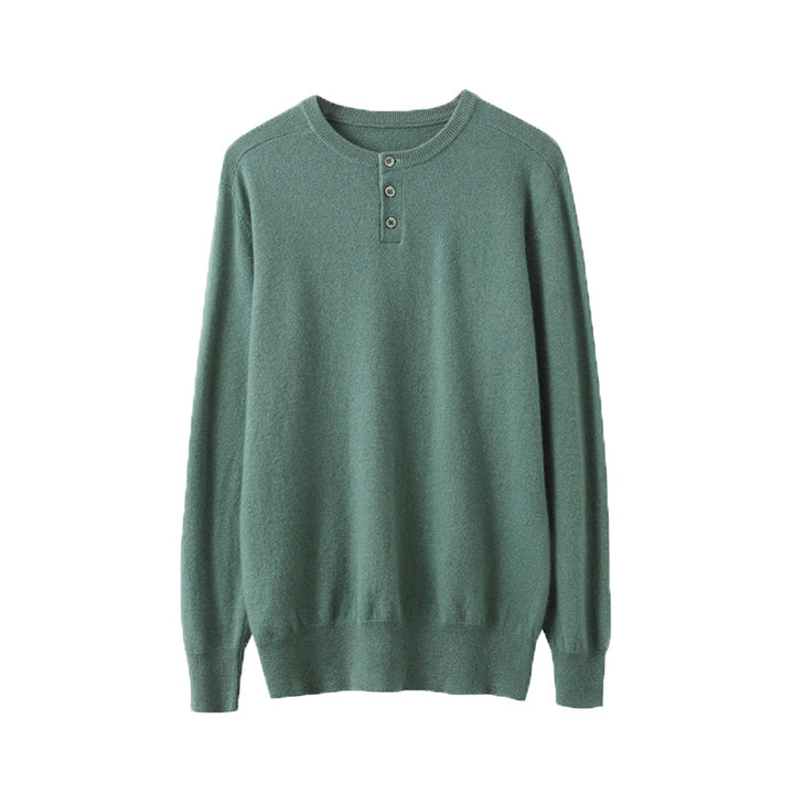 Men's Premium 100% Cashmere Henley Sweater