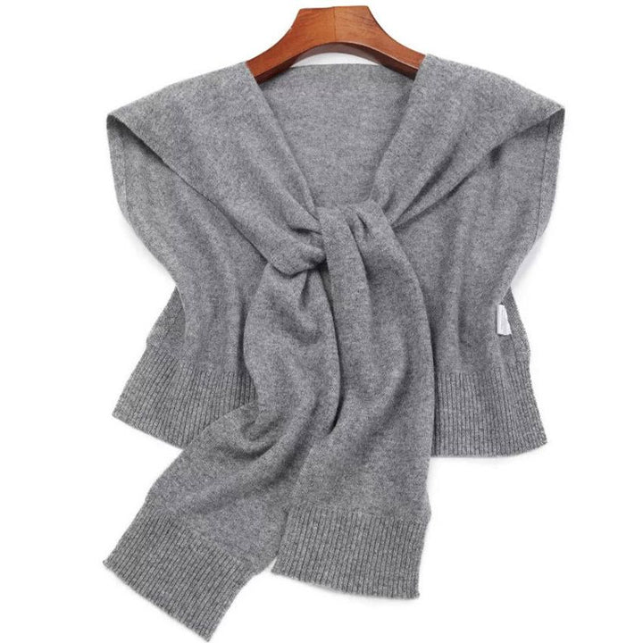 Soft Simple Style Women Elegant 100% Cashmere Shawl with Sleeves