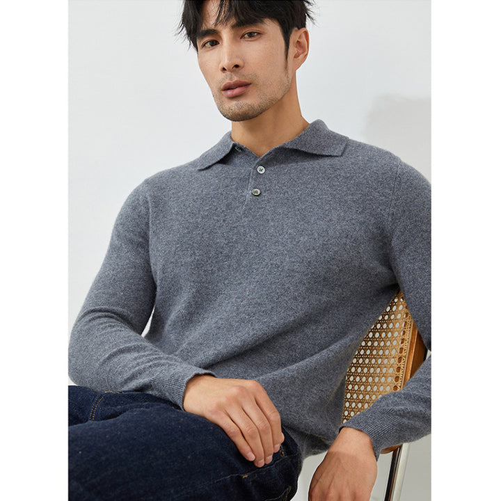 Men's Luxury 100% Cashmere Polo Sweater