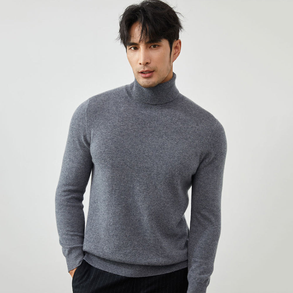 Men's Classic 100% Cashmere Turtleneck Sweater