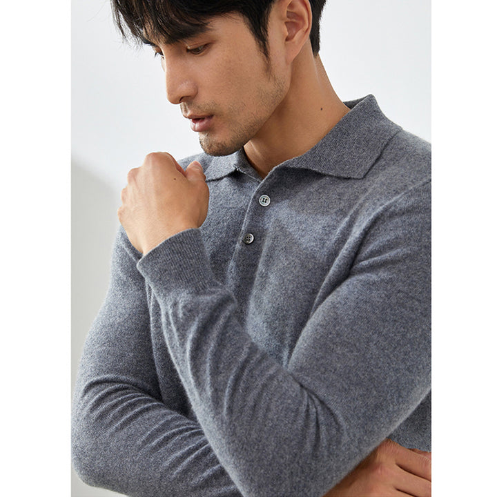 Men's Luxury 100% Cashmere Polo Sweater