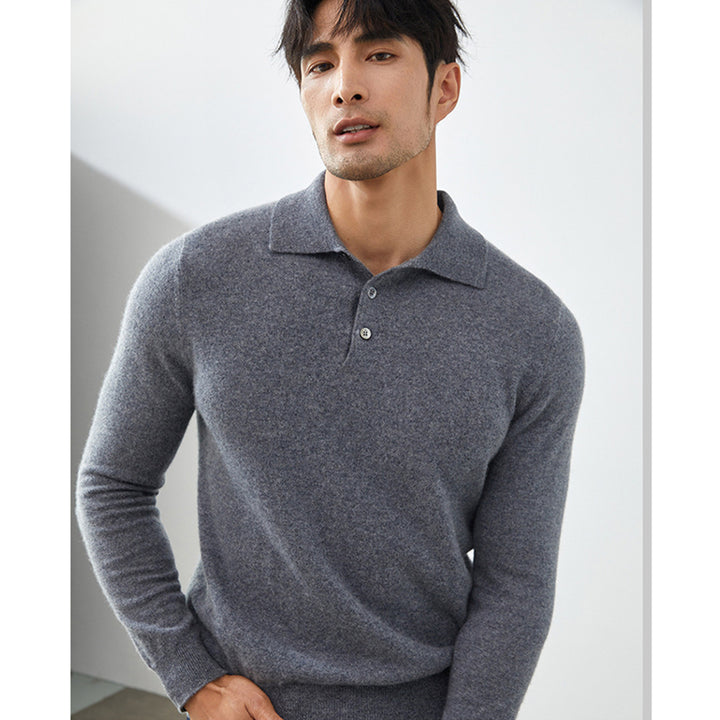 Men's Luxury 100% Cashmere Polo Sweater