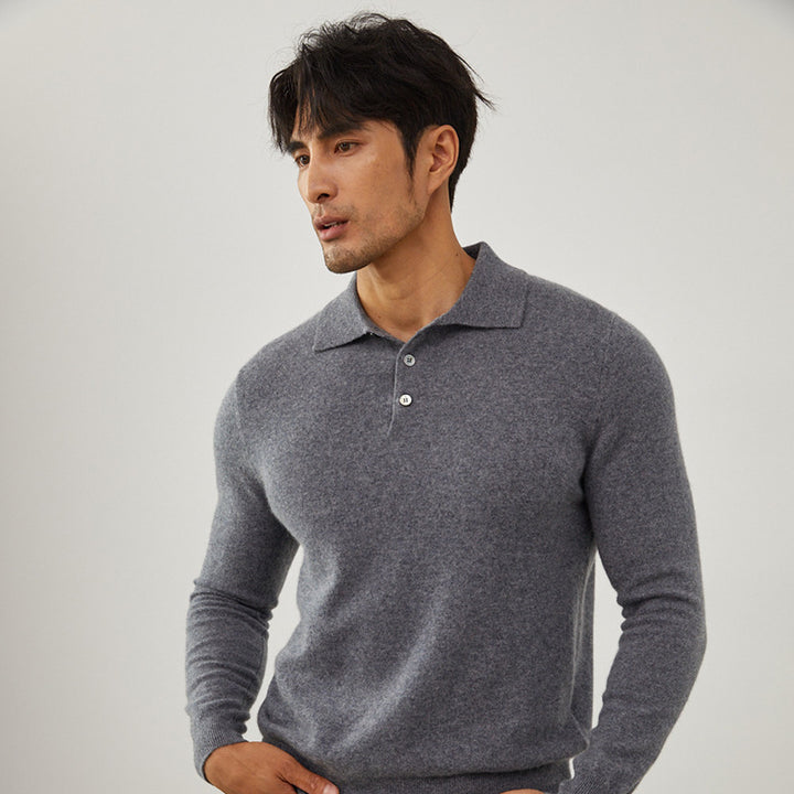 Men's Luxury 100% Cashmere Polo Sweater