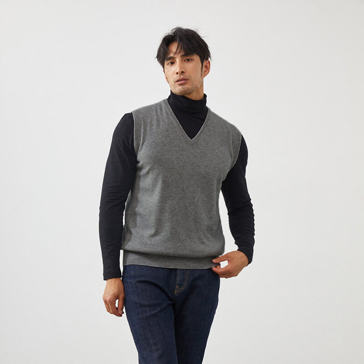 Men's Classic 100% Cashmere V-Neck Sweater Vest