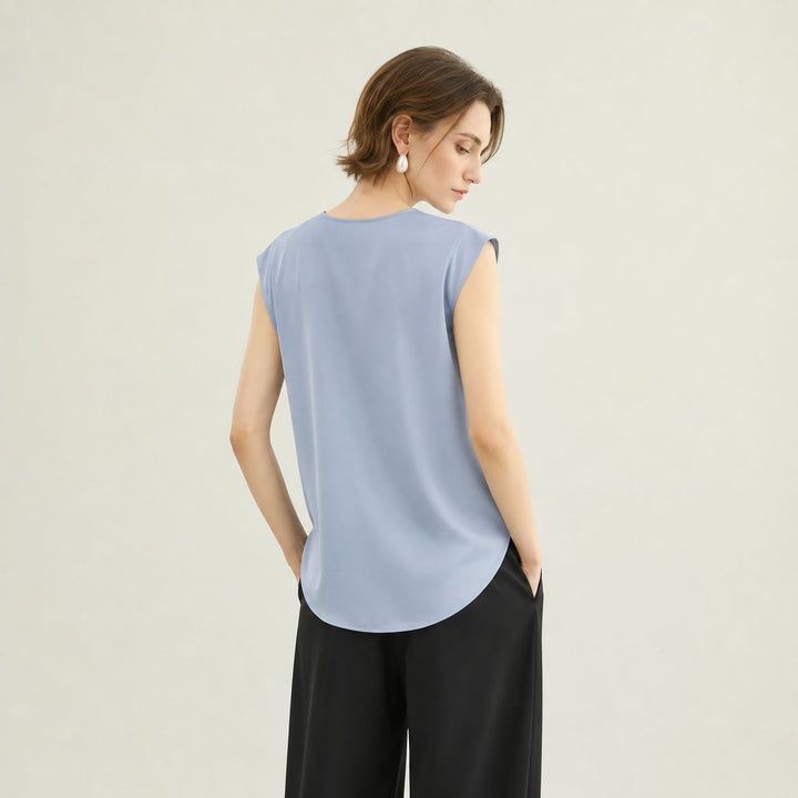 Women's Mulberry Silk Sleeveless V-Neck Blouse
