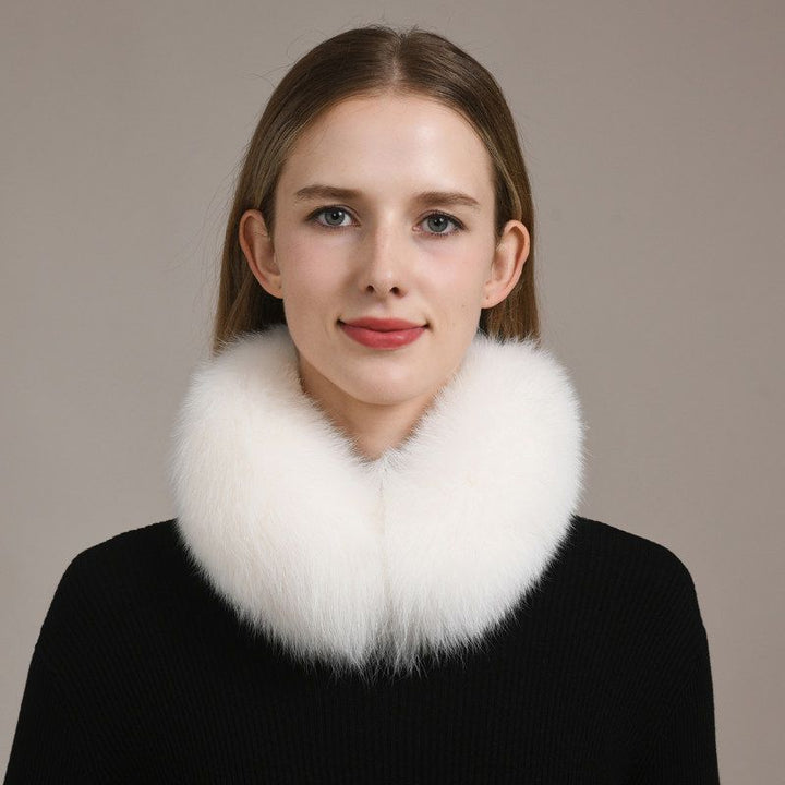 Women’s Real Fox Fur Collar Scarf Genuine Plush Winter Neck Warmer Wrap