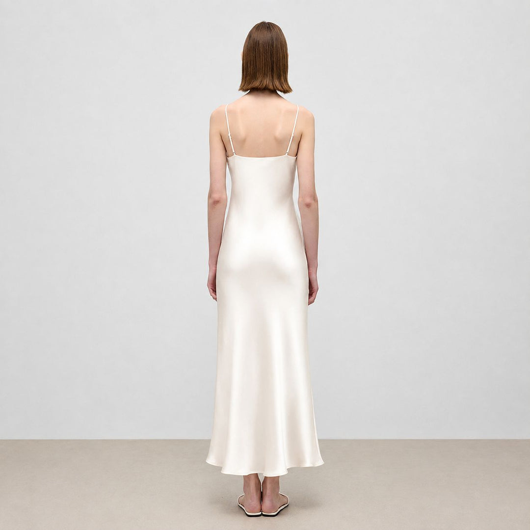 Mulberry Silk V-Neck Long Slip Dress