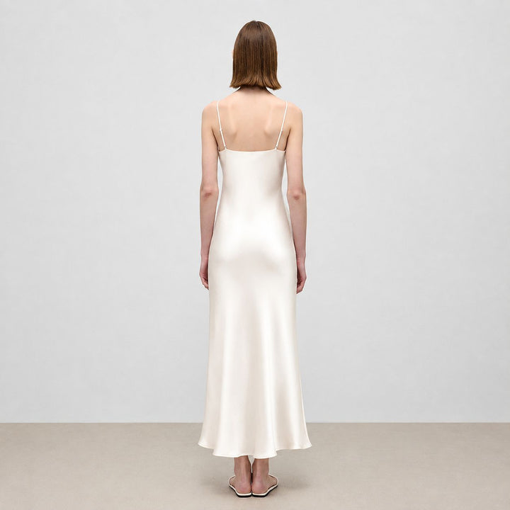Mulberry Silk V-Neck Long Slip Dress