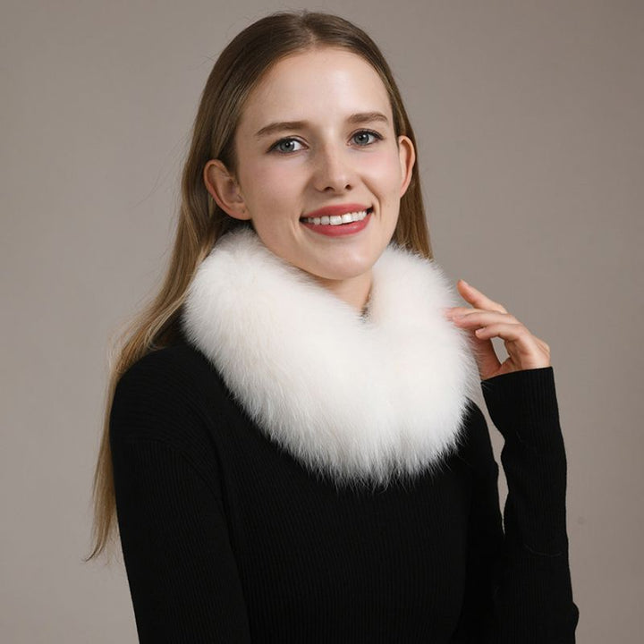 Women’s Real Fox Fur Collar Scarf Genuine Plush Winter Neck Warmer Wrap