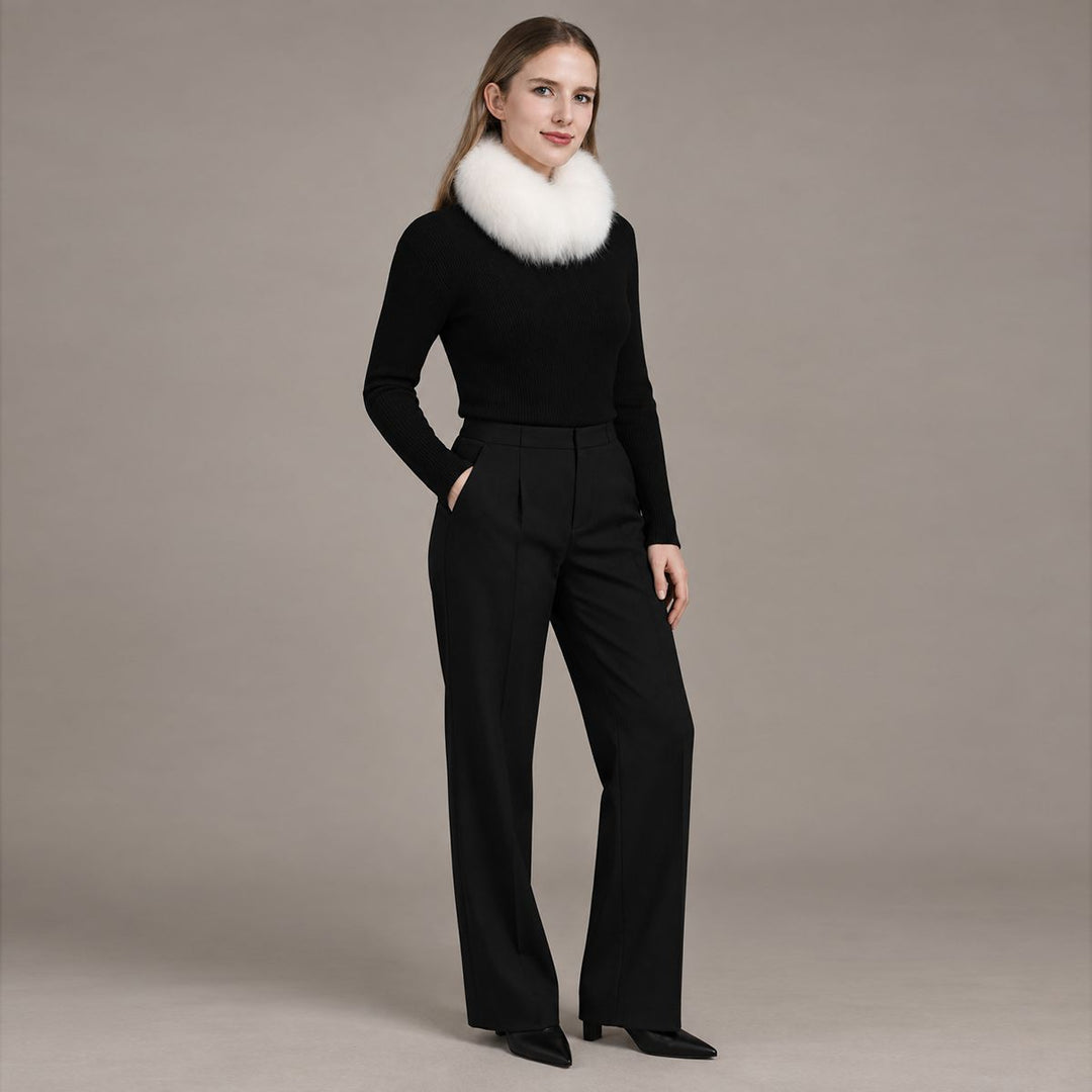 Women’s Real Fox Fur Collar Scarf Genuine Plush Winter Neck Warmer Wrap