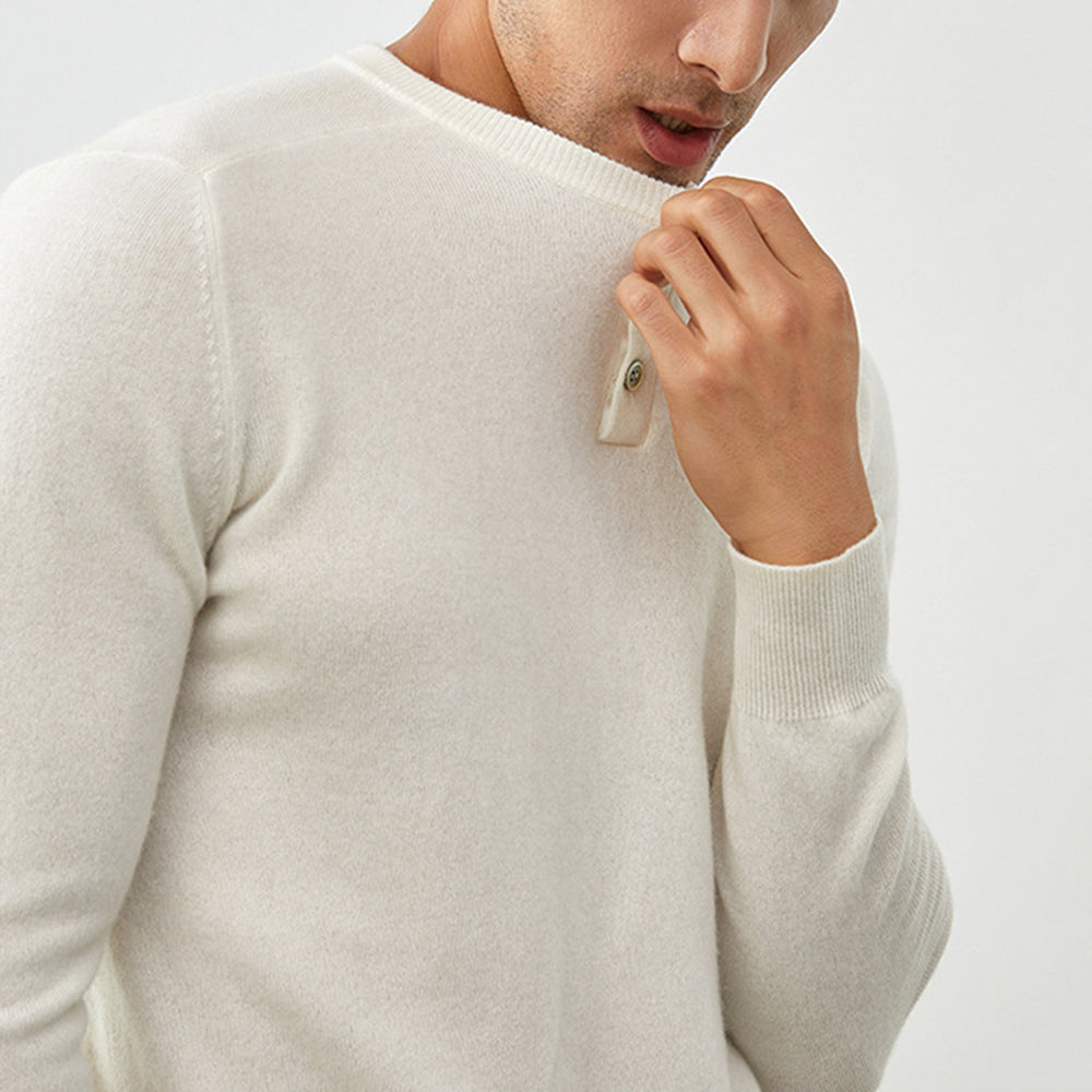 Men's Premium 100% Cashmere Henley Sweater