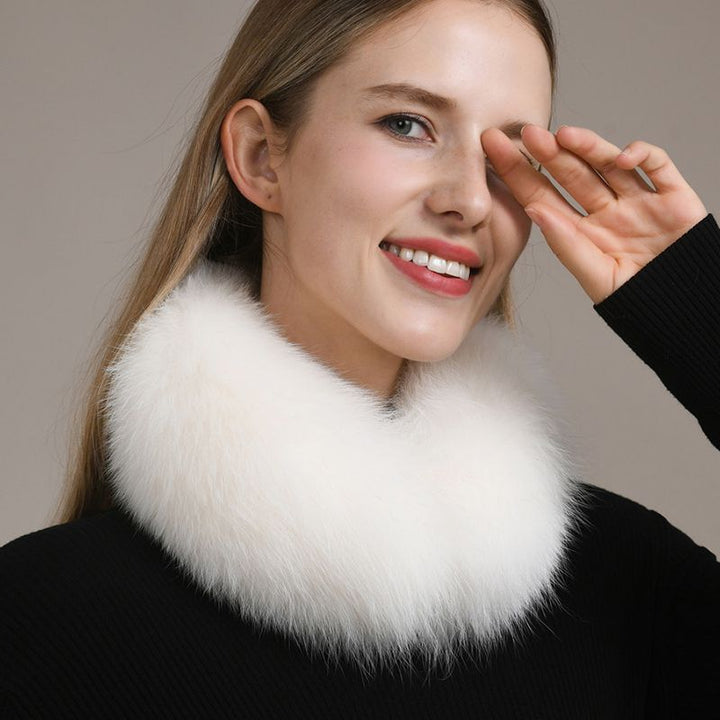 Women’s Real Fox Fur Collar Scarf Genuine Plush Winter Neck Warmer Wrap
