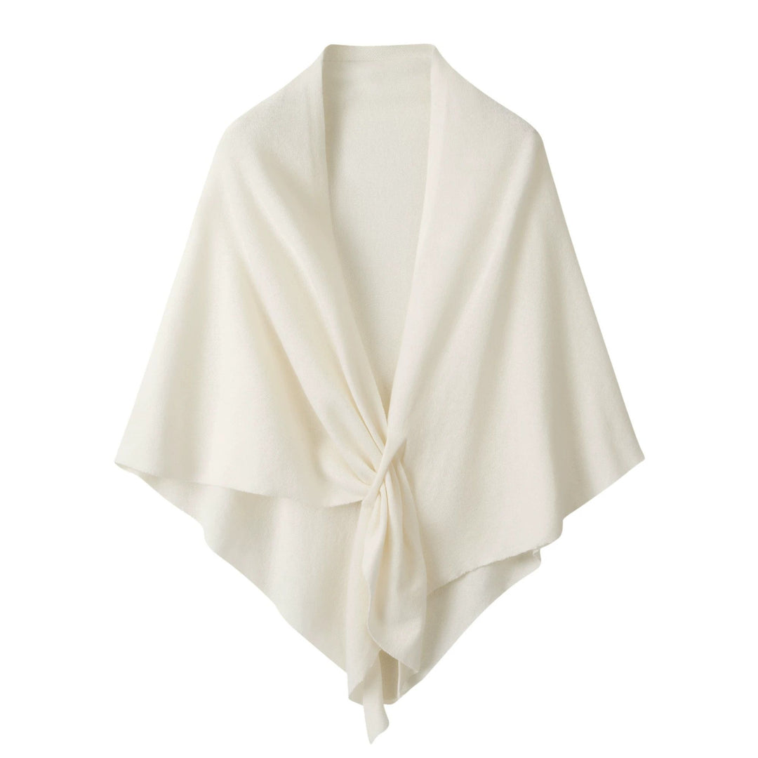 100% Pure Cashmere Shawl Wrap for Women Soft Lightweight Knit Cape Poncho with Front Tie Elegant Warm Shoulder Wrap for Fall Winter