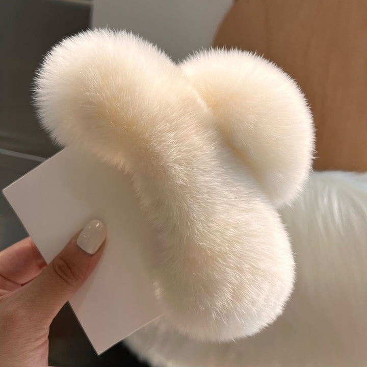 Large Fluffy Rabbit Fur Claw Clip