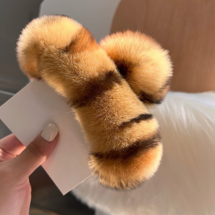 Large Fluffy Rabbit Fur Claw Clip