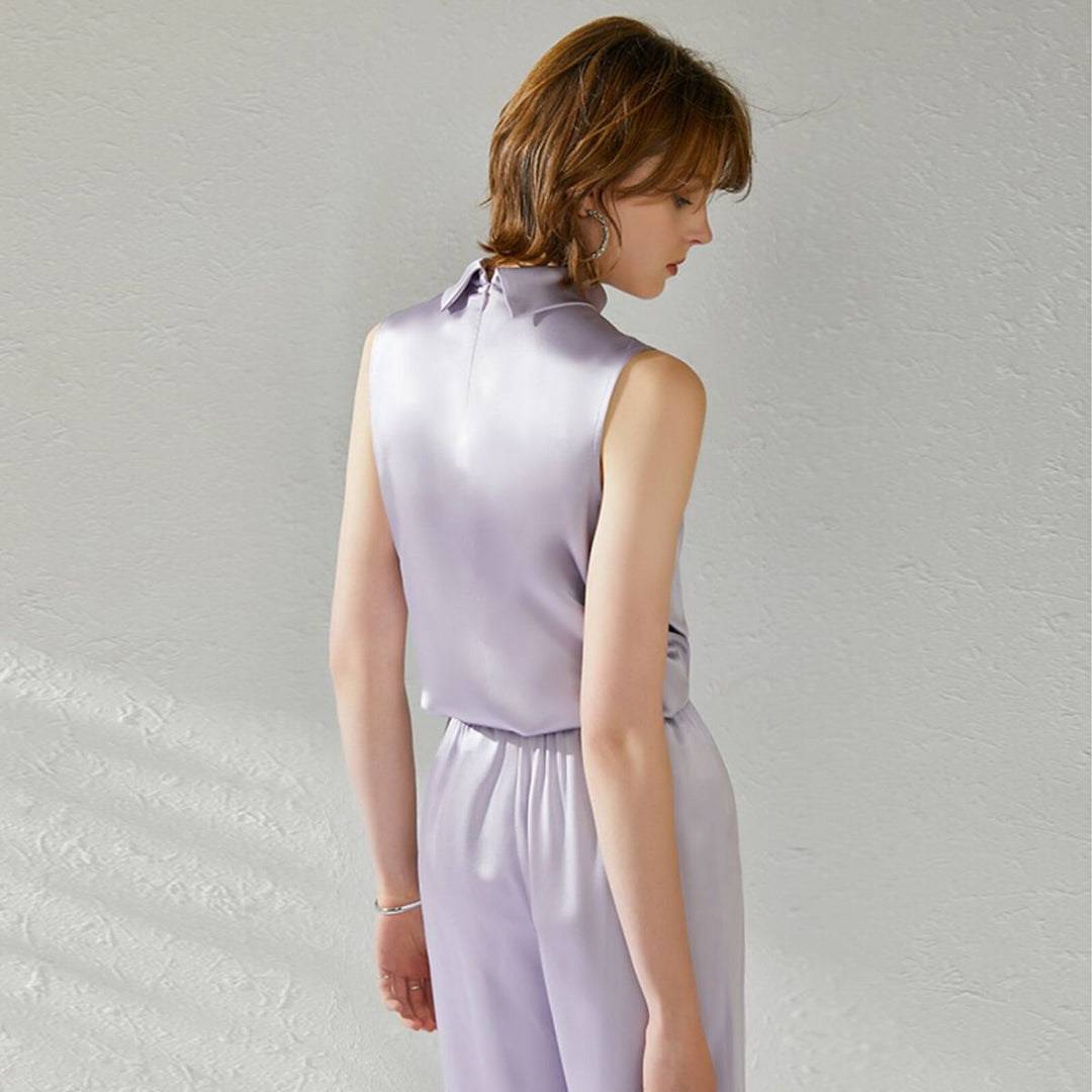 22 Momme High Neck Sleeveless Silk Tank Top for Women