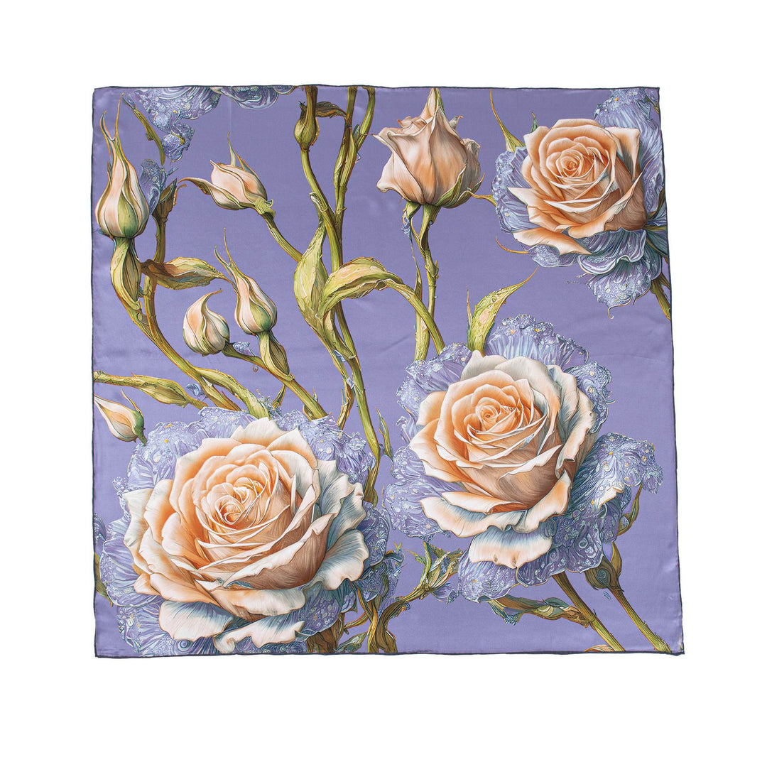 35" x 35" Floral Printed Large Silk Sqaure Scarf Women's Mulberry Silk Head Wrap