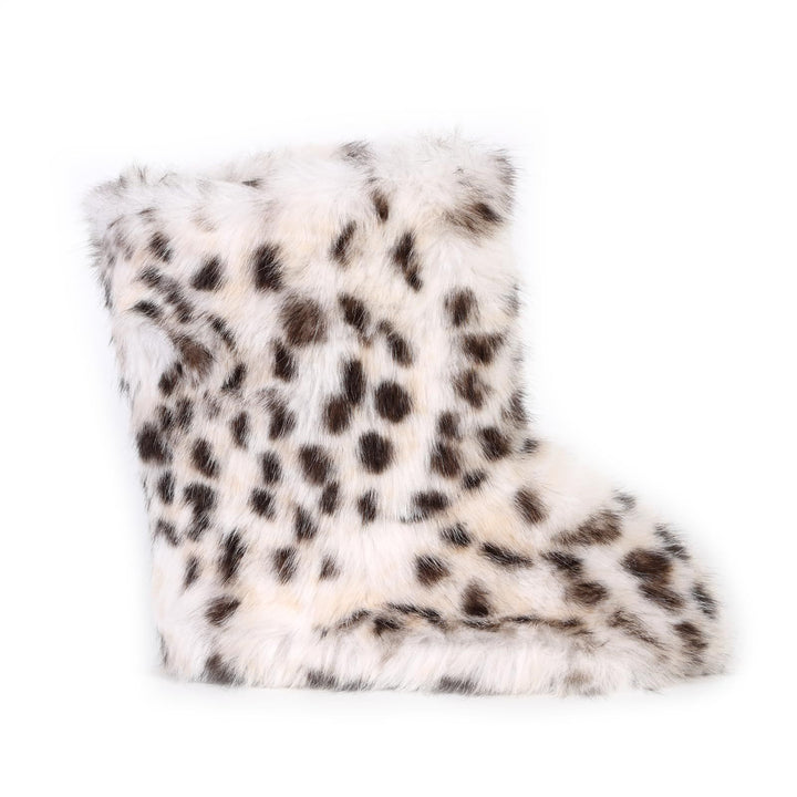 Faux Fox Wolf Leopard Animal Fur Snow Boots for Women Winter Furry Cozy Slip-On Ankle Fur Boots