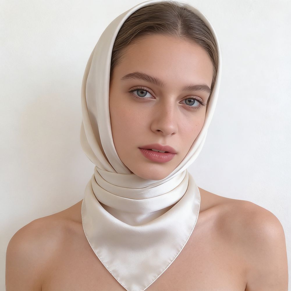 12"-35" Classic Solid Color 100% Mulberry Silk Square Scarves