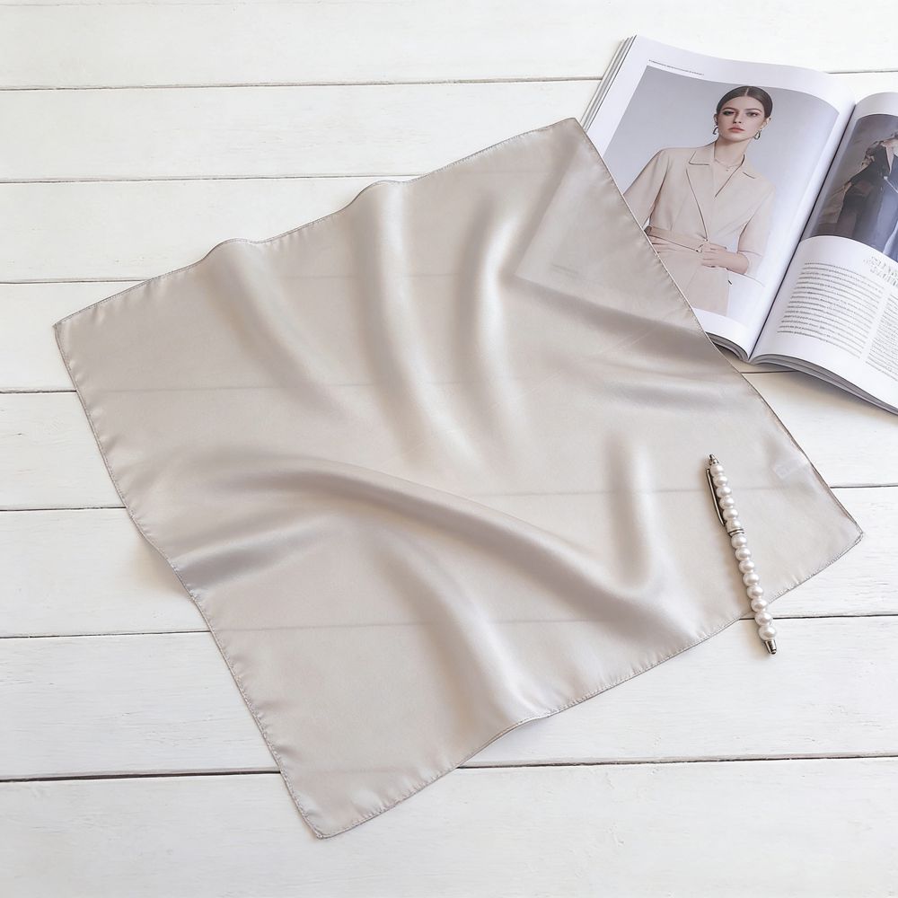 12"-35" Classic Solid Color 100% Mulberry Silk Square Scarves