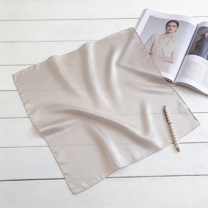 12"-35" Classic Solid Color 100% Mulberry Silk Square Scarves