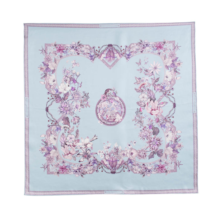 35" x 35" Floral Printed Large Silk Sqaure Scarf Women's Mulberry Silk Head Wrap