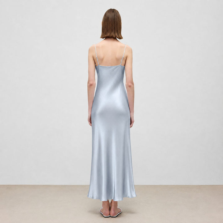 Mulberry Silk V-Neck Long Slip Dress