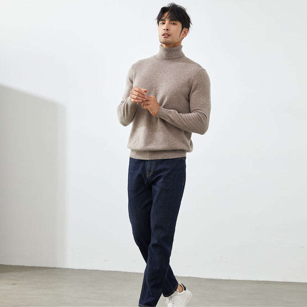 Men's Classic 100% Cashmere Turtleneck Sweater