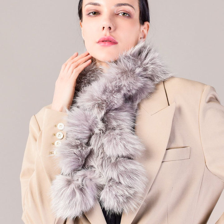 Fluffy Genuine Fox Fur Scarf Women Fashion Winter Warm Neck Wrap