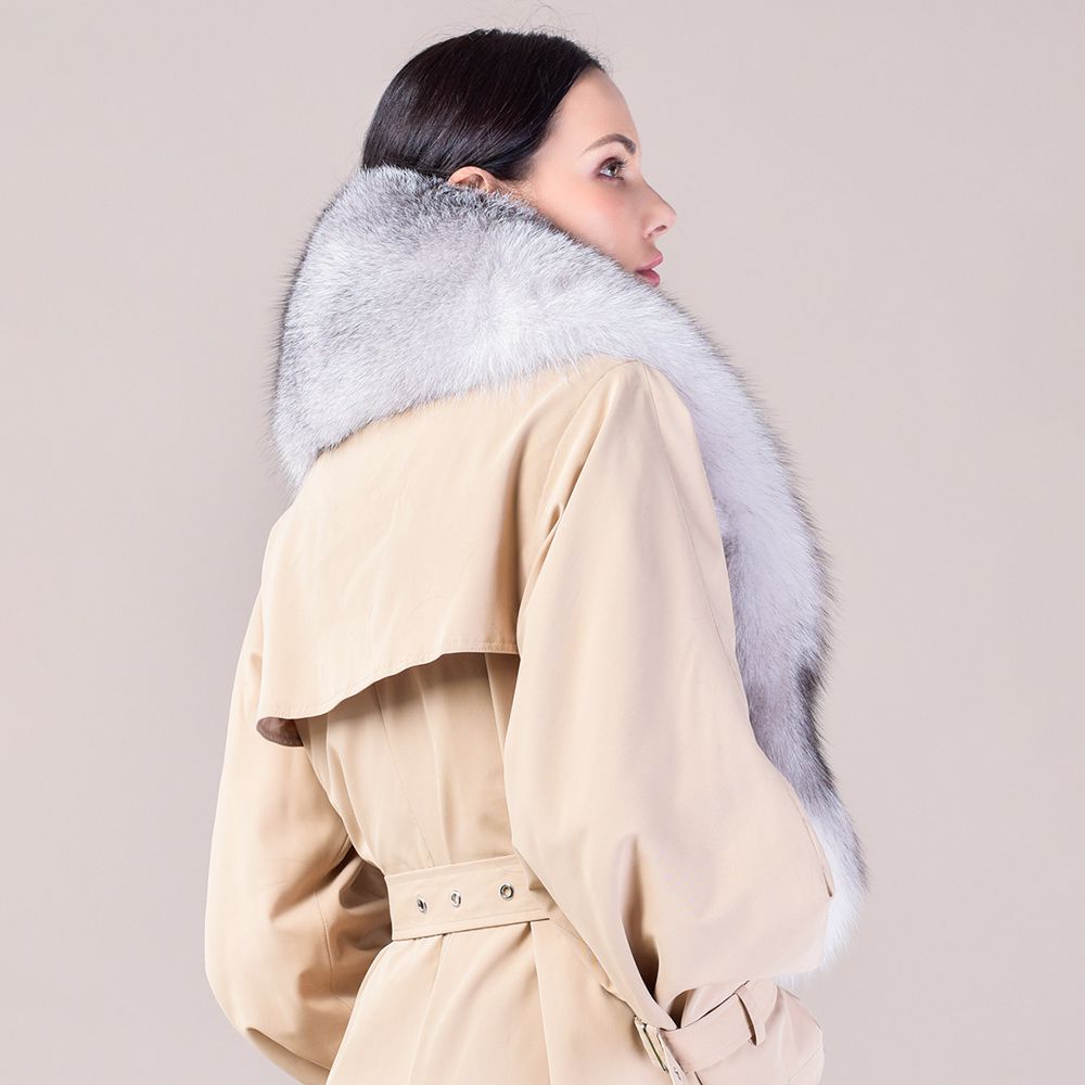 Women's Large Size Real Fox Fur Scarf Winter Luxury Warm Fur Collar
