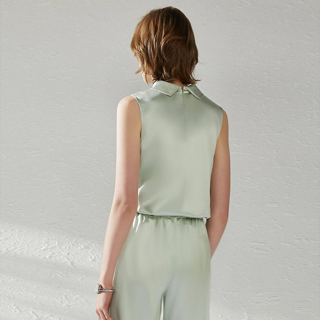22 Momme High Neck Sleeveless Silk Tank Top for Women