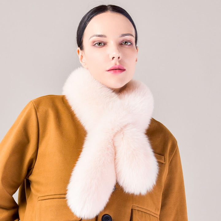 Women’s Real Fox Fur Scarf Winter Fluffy Soft Collar Wrap for Coats & Jackets