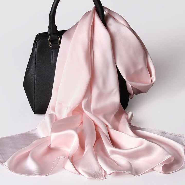 69" x 21" Classic Solid Color 100% Mulberry Silk Long Scarf for Women