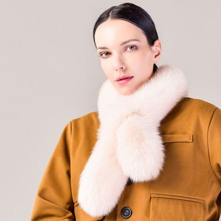Women’s Real Fox Fur Scarf Winter Fluffy Soft Collar Wrap for Coats & Jackets
