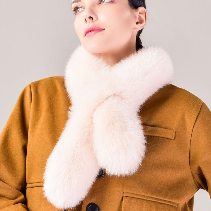 Women’s Real Fox Fur Scarf Winter Fluffy Soft Collar Wrap for Coats & Jackets