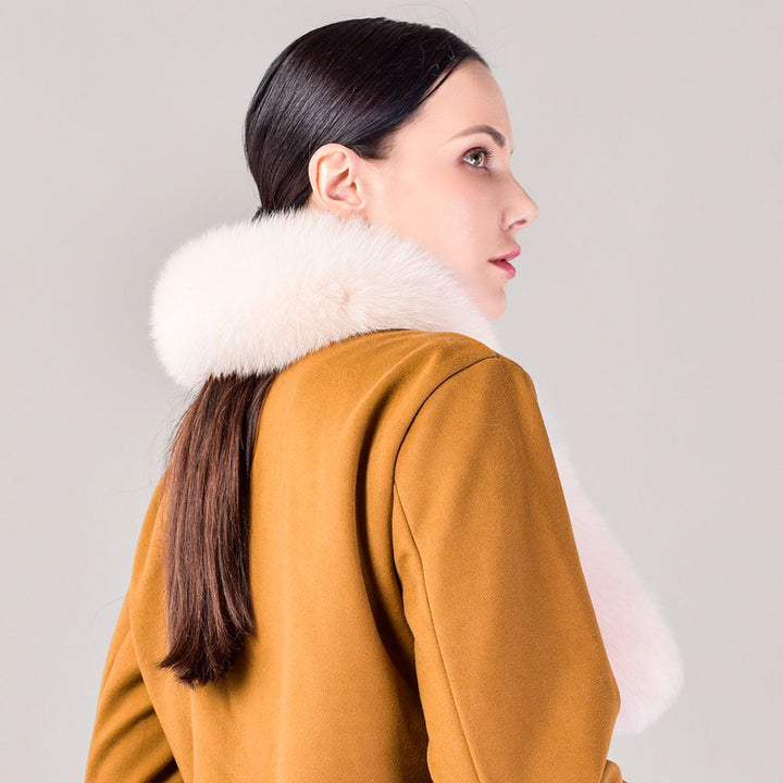 Women’s Real Fox Fur Scarf Winter Fluffy Soft Collar Wrap for Coats & Jackets