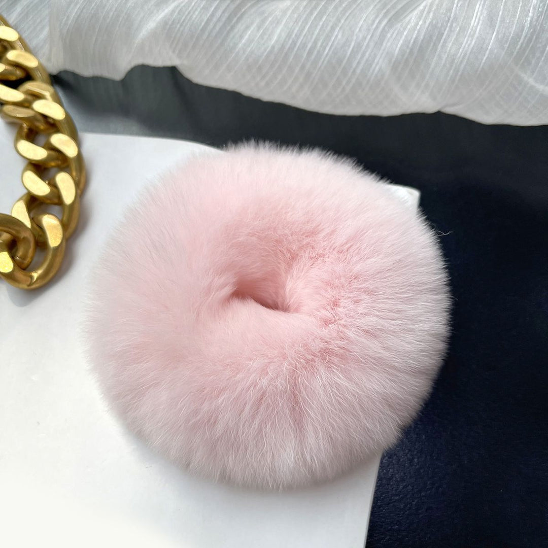 Soft Fluffy Rabbit Fur Scrunchies