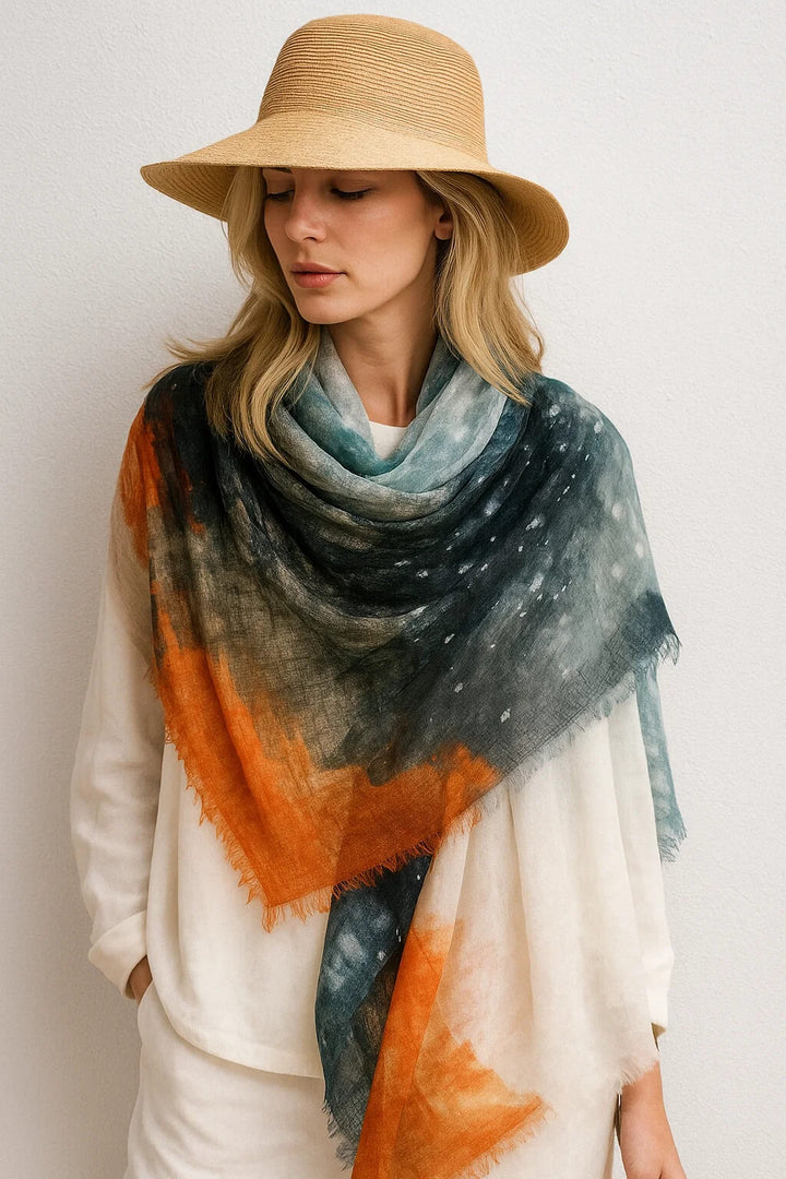 Fashion Tie-Dye Lightweight Luxury Cashmere Shawl Scarf
